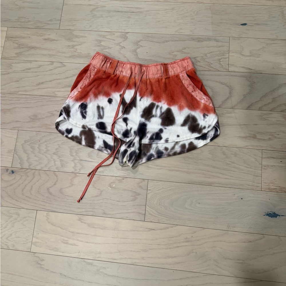 Young Fabulous & Broke Orange and Black Tie-Dye Shorts